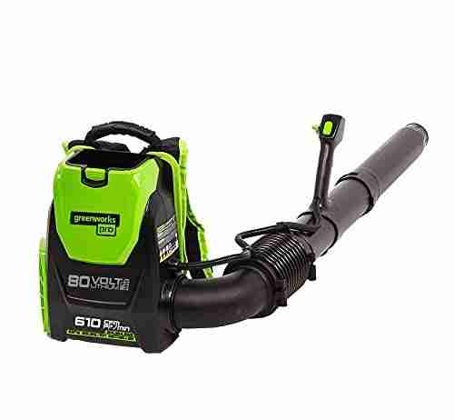 greenworks bpb80l00 80v 145mph 580cfm cordless backpack blower battery and