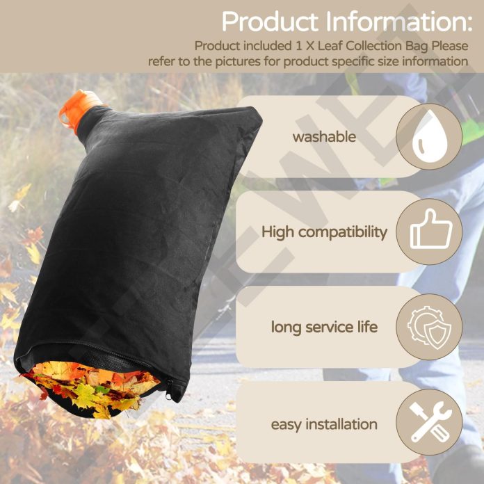 50026858 trivac leaf collection bag wgbag500 compatible with worx wg502 wg508 wg505 wg509 wg500 wg501 leaf blower vacuum