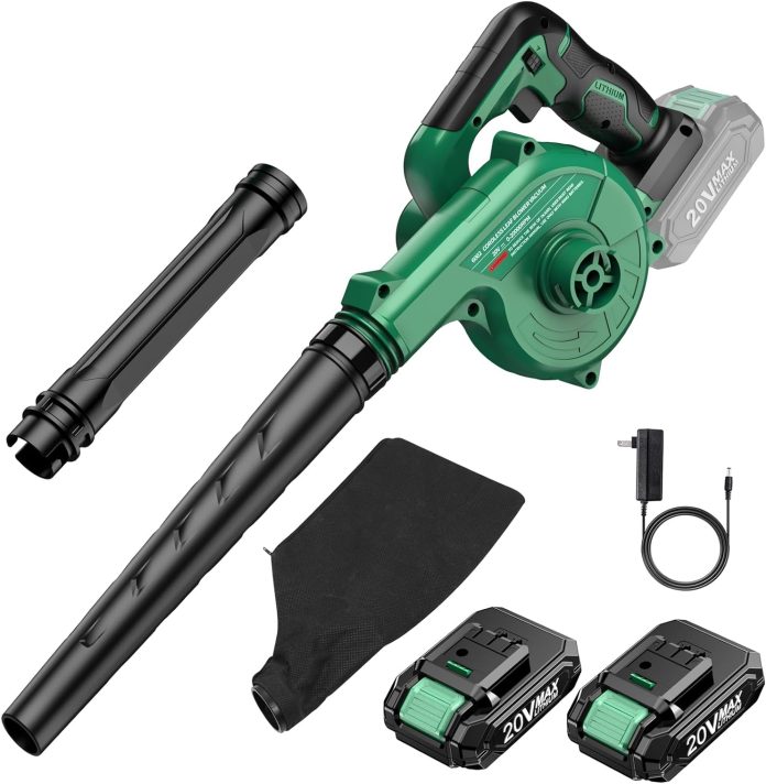 cordless leaf blower 20v 20 ah lithium battery 2in1 sweepervacuum for blowing leaf clearing dust small trashcar computer 5