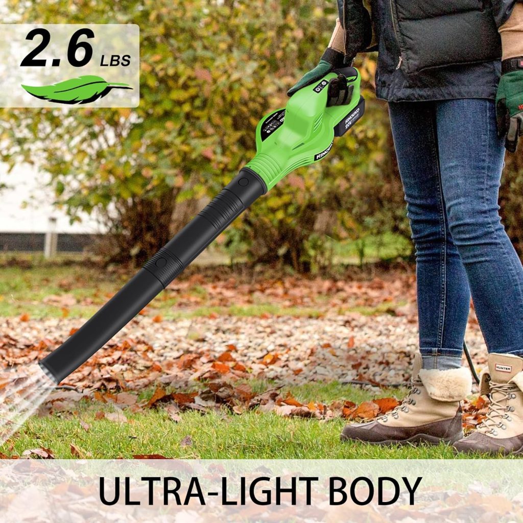 150MPH Cordless Electric Leaf Blower with 4.0Ah Battery and Charger - 2 Speed Modes for Yard, Patio, and Lawn Care