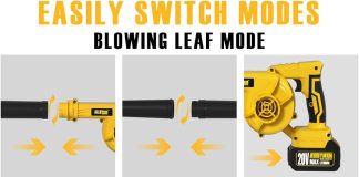 alloyman leaf blower 20v cordless leaf blower with 40ah battery charger 2 in 1 electric leaf blower vacuum for yard clea 2