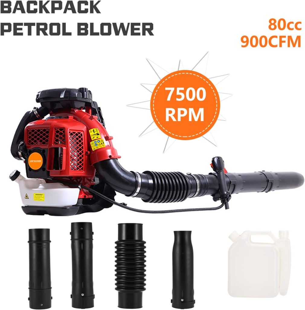 Backpack Blower, 900CFM 80CC Gas Leaf Blower, 2-Stroke Engine Backpack Blowers Gas Powered, for Patio Yard Sidewalk Small Gas Blower Shipping from US Fast Arrival
