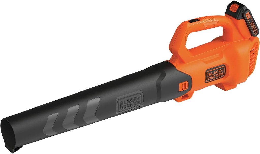 BLACK+DECKER 20V MAX Cordless Leaf Blower, 2-Speed, Up To 90 MPH, with Battery and Charger (BCBL700D1)