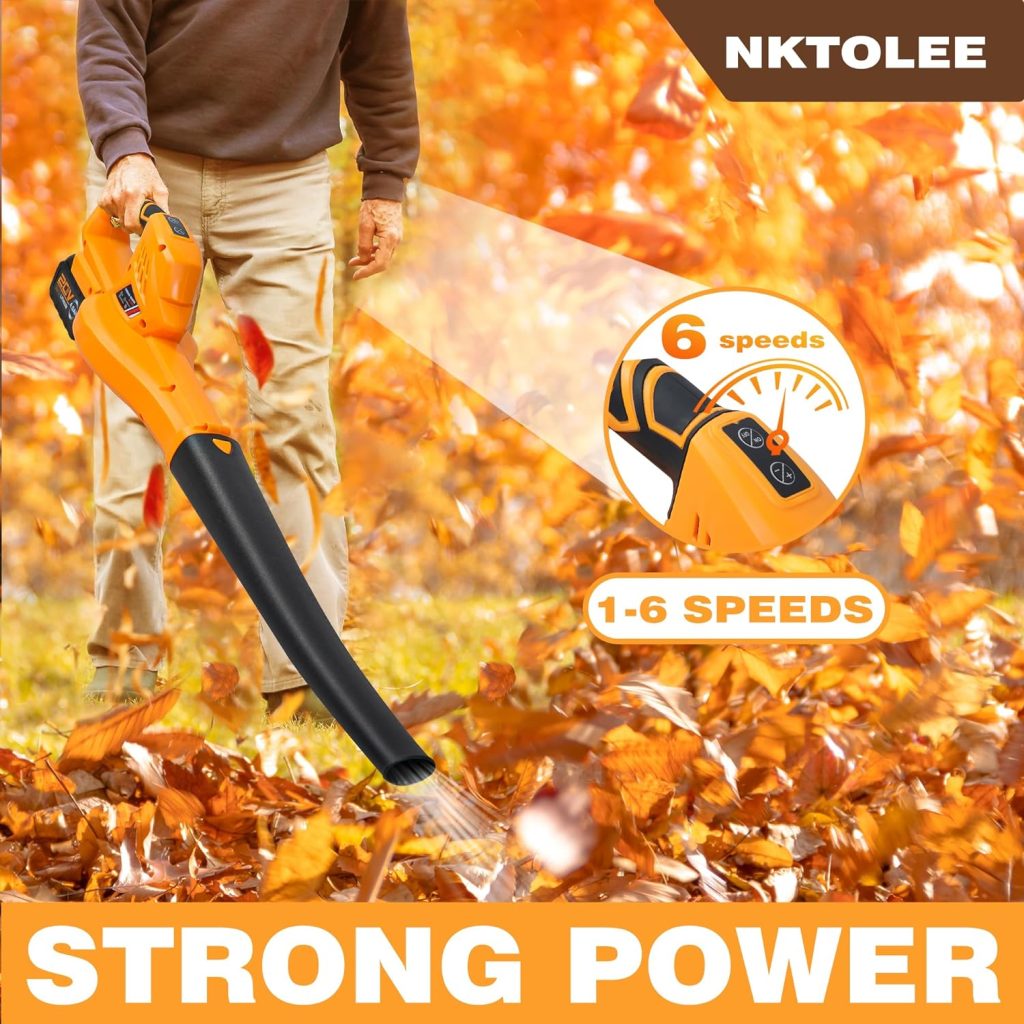Cordless Leaf Blower - 20V Leaf Blower Cordless with 2 Batteries  Charger, Lightweight Portable Blower for Cleaning Leaf, Dust, Debris, Patio, Car, Porch （Included Goggles and Gloves）