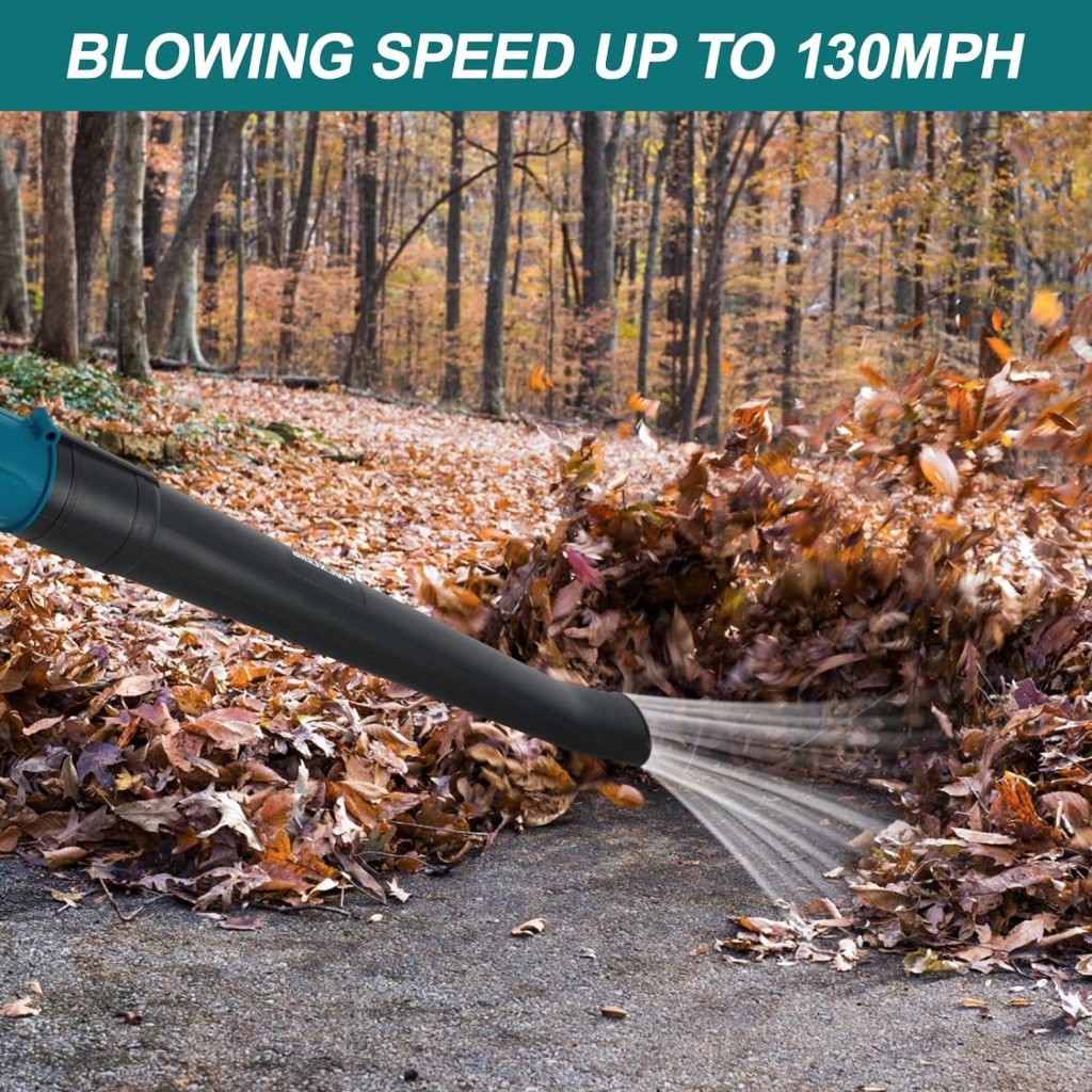 Cordless Leaf Blower - 21V 600W 250CFM 130MPH Electrical Handheld Blower with 2 Batteries Charger, Battery Powered Leaf Blower Lightweight for Leaf, Snow, Dust Blowing