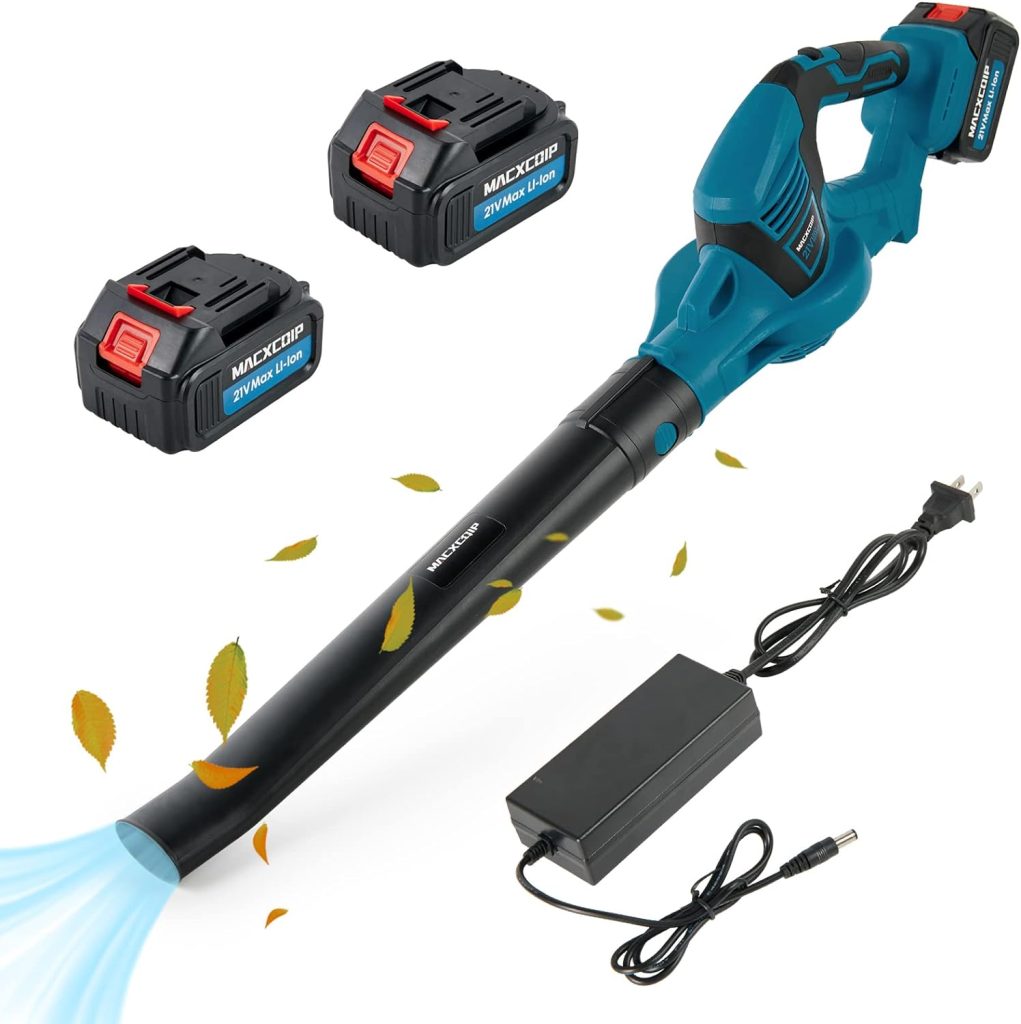 Cordless Leaf Blower - 21V 600W 250CFM 130MPH Electrical Handheld Blower with 2 Batteries Charger, Battery Powered Leaf Blower Lightweight for Leaf, Snow, Dust Blowing