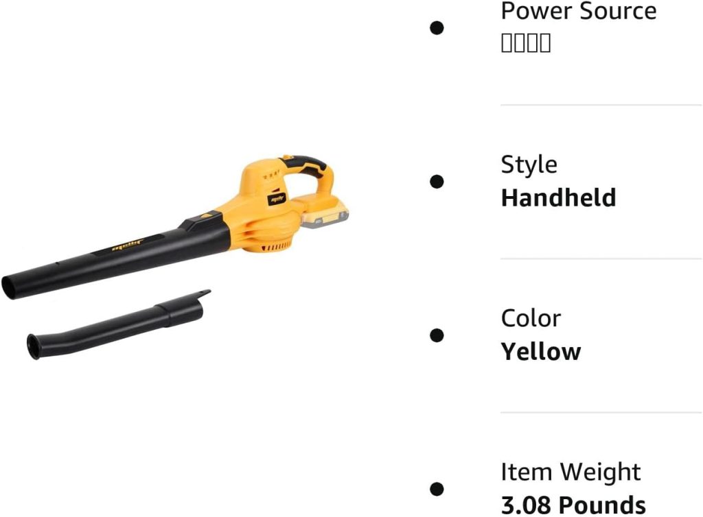 Cordless Leaf Blower, Mellif Jobsite Air Blower for DeWALT 20V Max Battery (NOT Included) Handheld 100CFM 110MPH for Lawn | Snow Blow | Yard Clean