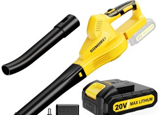 electric handheld cordless leaf blower with 2 batteries for patio yard 20v 140 cfm lightweight battery powered small