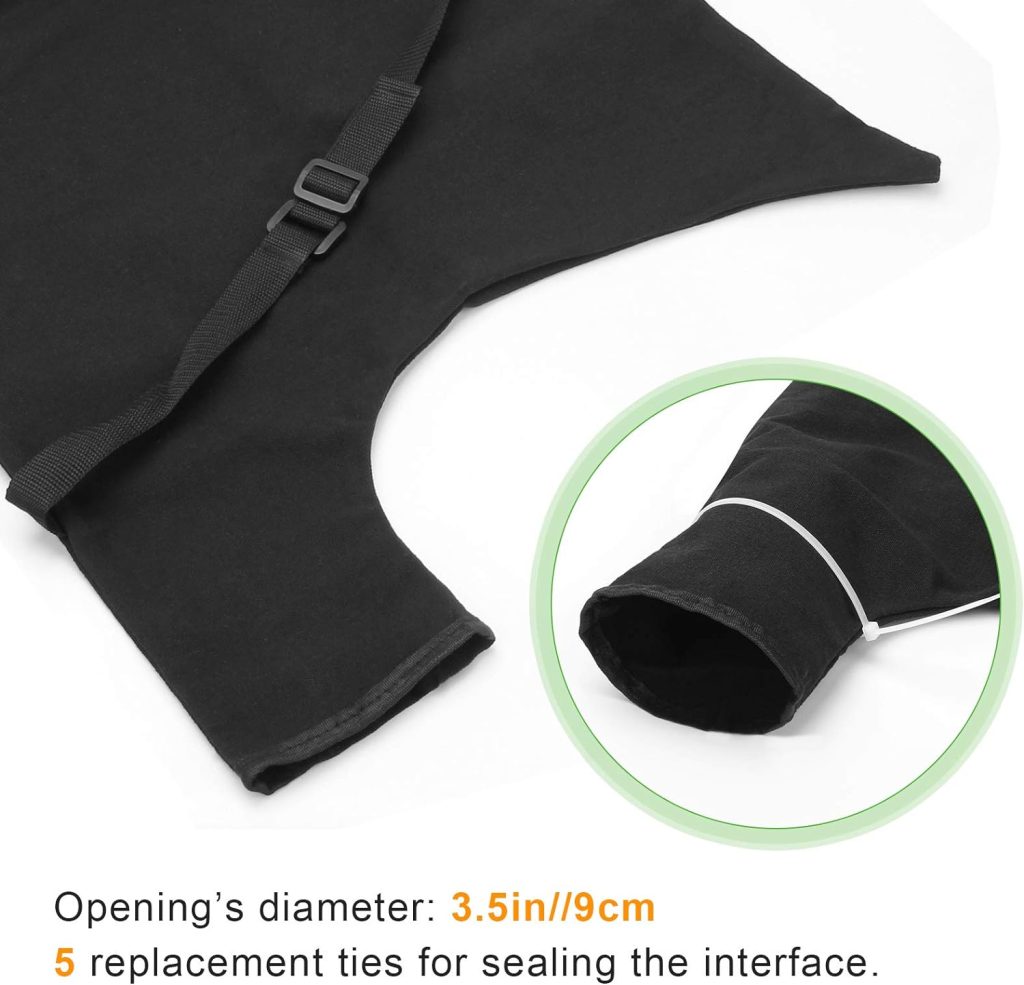 Luxiv Blower Leaf Bag 20 X 24 Inches, Black Leaf Blower Replacement Bag Leaf Blower Vacuum Bag with Zipper and Shoulder Strap (1, Black)