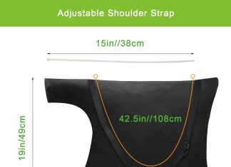 luxiv blower leaf bag 20 x 24 inches black leaf blower replacement bag leaf blower vacuum bag with zipper and shoulder s 3