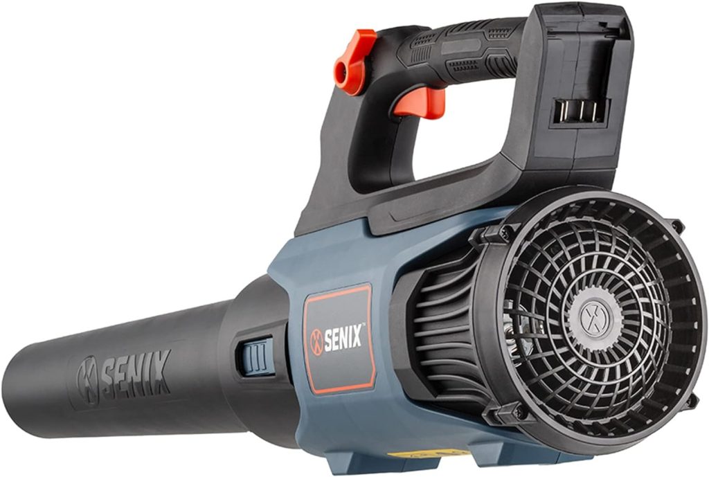SENIX BLAX2-M 20 Volt Max Handheld Cordless Leaf Blower, Up to 350 CFM and 80 MPH, Variable Speed, Cruise Control, Lightweight, Includes 4.0 Ah Battery and 2 Amp Charger