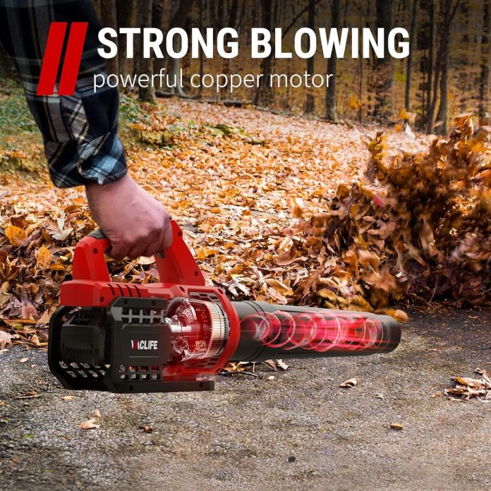 vaclife leaf blower cordless with battery and charger 350cfm 150mph 20v electric leaf blower perfect for lawn yard garag 1