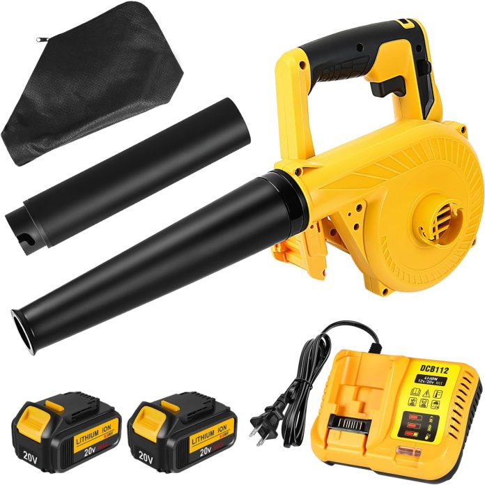 vpment leaf blower 20v max compatible with dewalt 20v battery cordless leaf blower 2 in 1 handheld electric leaf blower 1 1