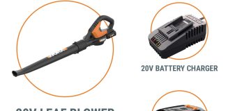 worx 20v cordless leaf blower wg5456 dc blower vacuum1 20ah battery charger included 1