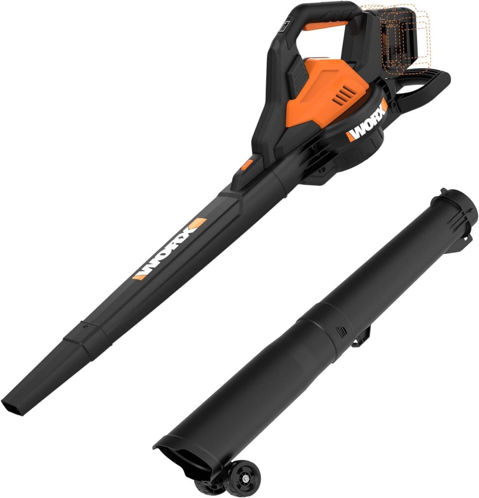 Worx 40V Leaf Blower Cordless, 3-in-1 Blower for Lawn Care with Vacuum and Mulcher, Easy Conversion Blow to Vac, Cordless Leaf Blower with Brushless Motor  2-Speed Control WG583.9 – Tool Only