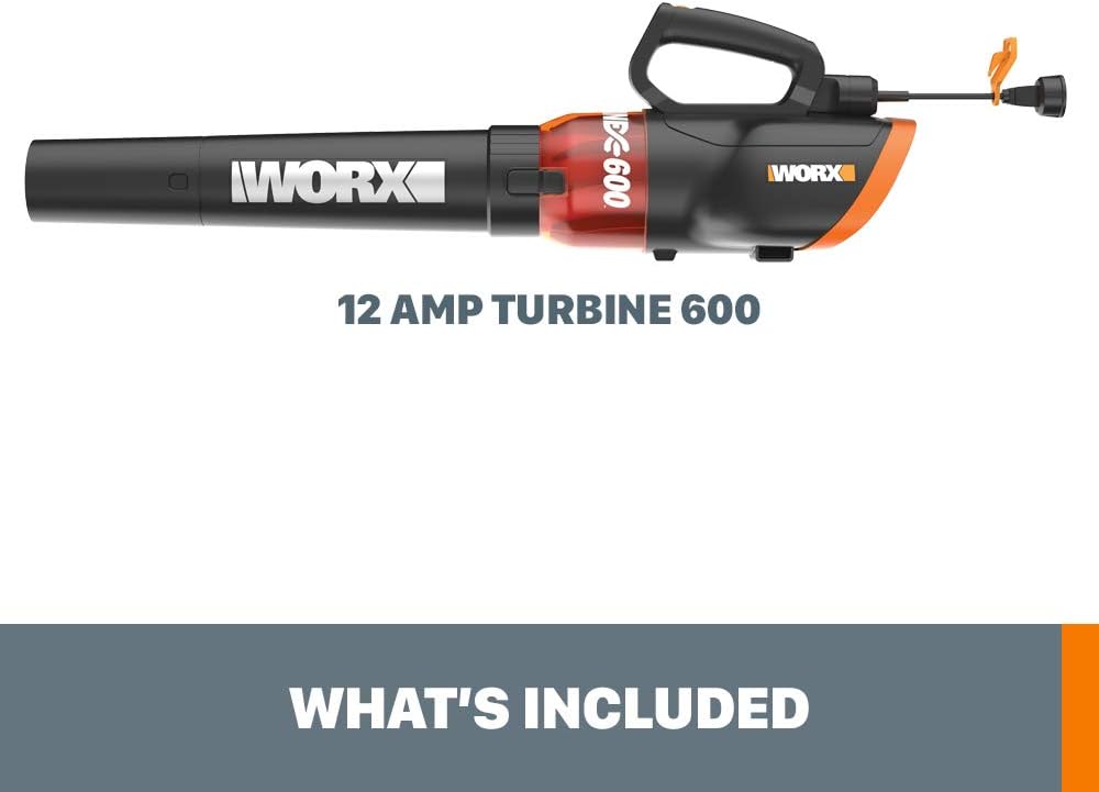 WORX WG520 12 Amp TURBINE 600 Electric Leaf Blower