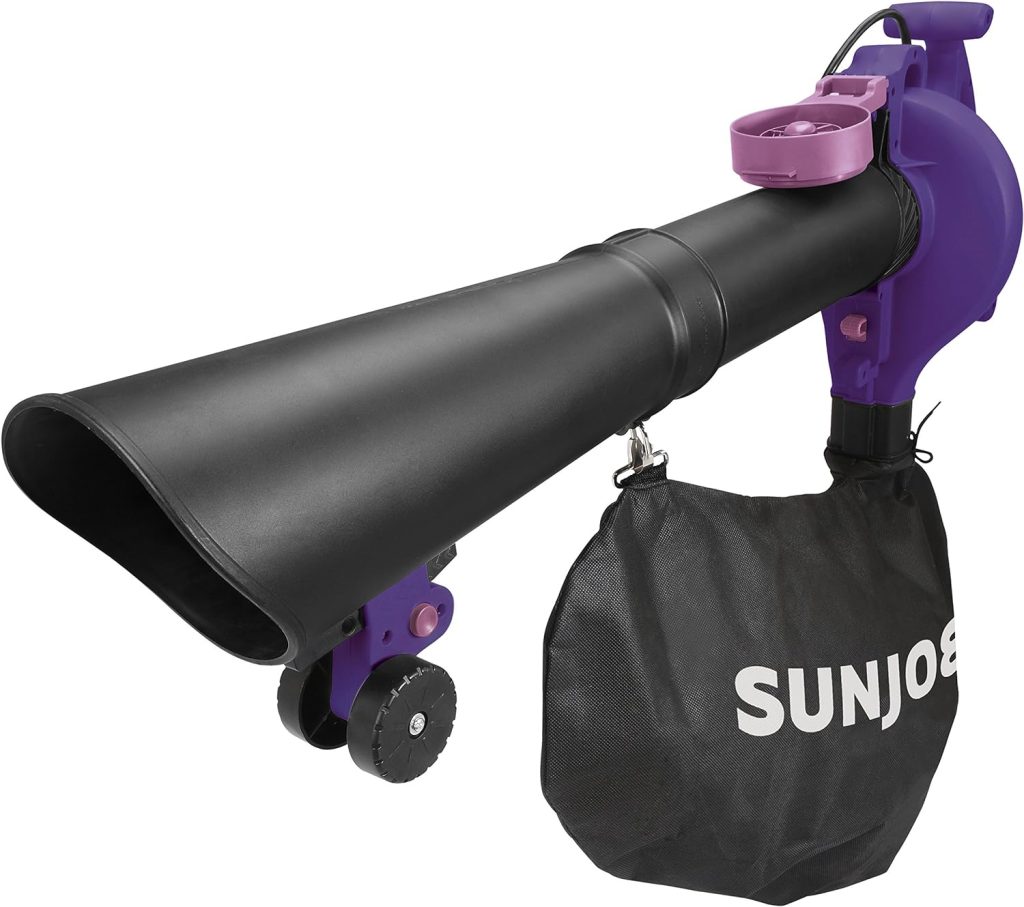 Sun Joe SBJ606E-GA-PRP 250 MPH 14 Amp 4-in-1 Electric Blower/Vacuum/Mulcher/Gutter Cleaner, Purple