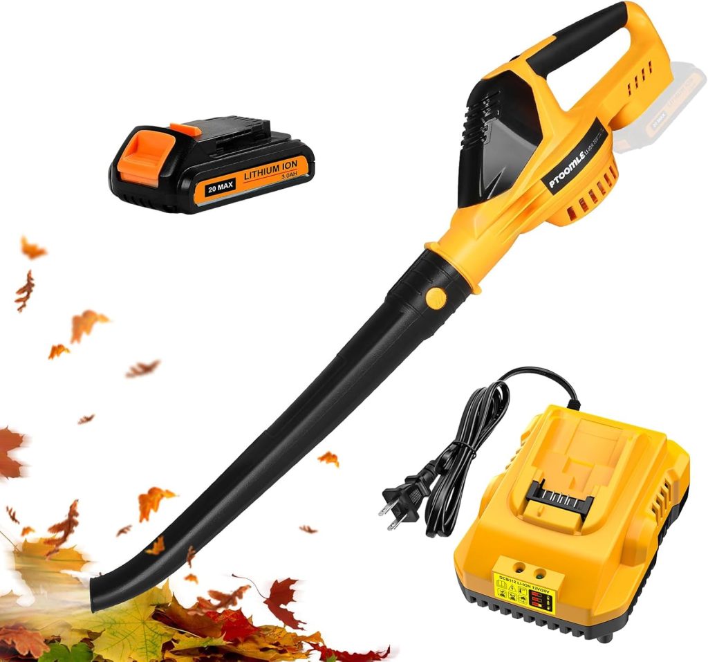 Cordless Leaf Blower for Dewalt 20V Max Battery with DCB112 Charger and 3.0A Battery,5-Level Speed Control Brushless Motor Leaf Blower 150MPH for Lawn Care Yard Cleaning Snow Blow