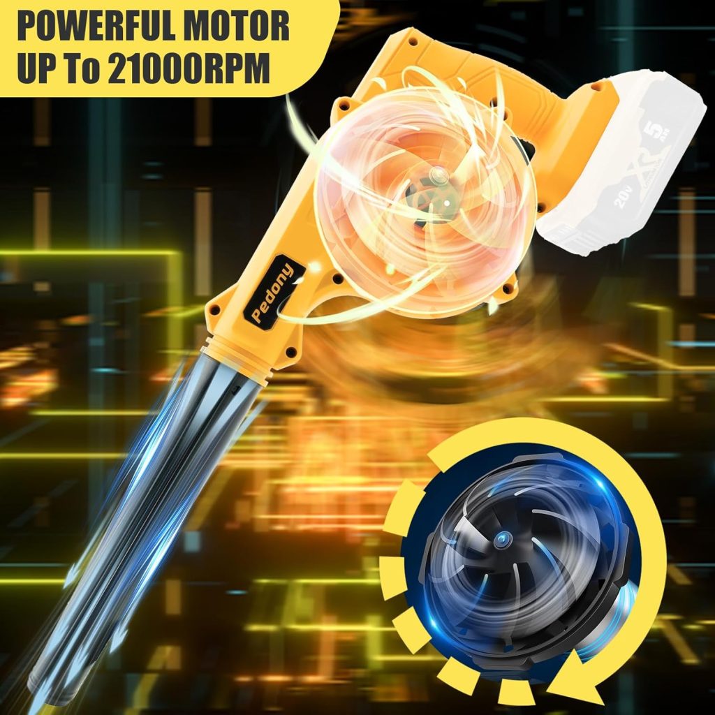 Mini Electric Leaf Blower for for DEWALT 20V Max Battery,2 in 1 Leaf Vacuum 150CFM,Up to 130MPH Handheld Electric Blowers for Lawn Care/Dust/Pet Hair/Yard Cleaning(Battery Not Included)